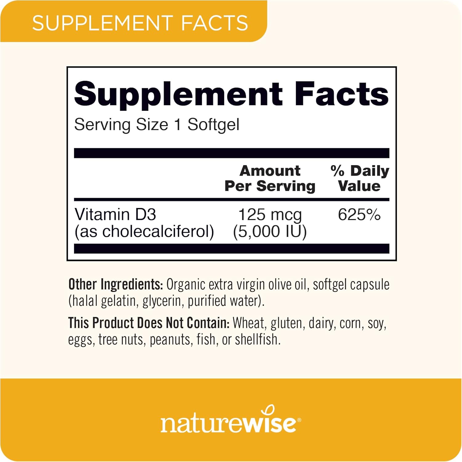 Naturewise Vitamin D3 5000iu (125 mcg)