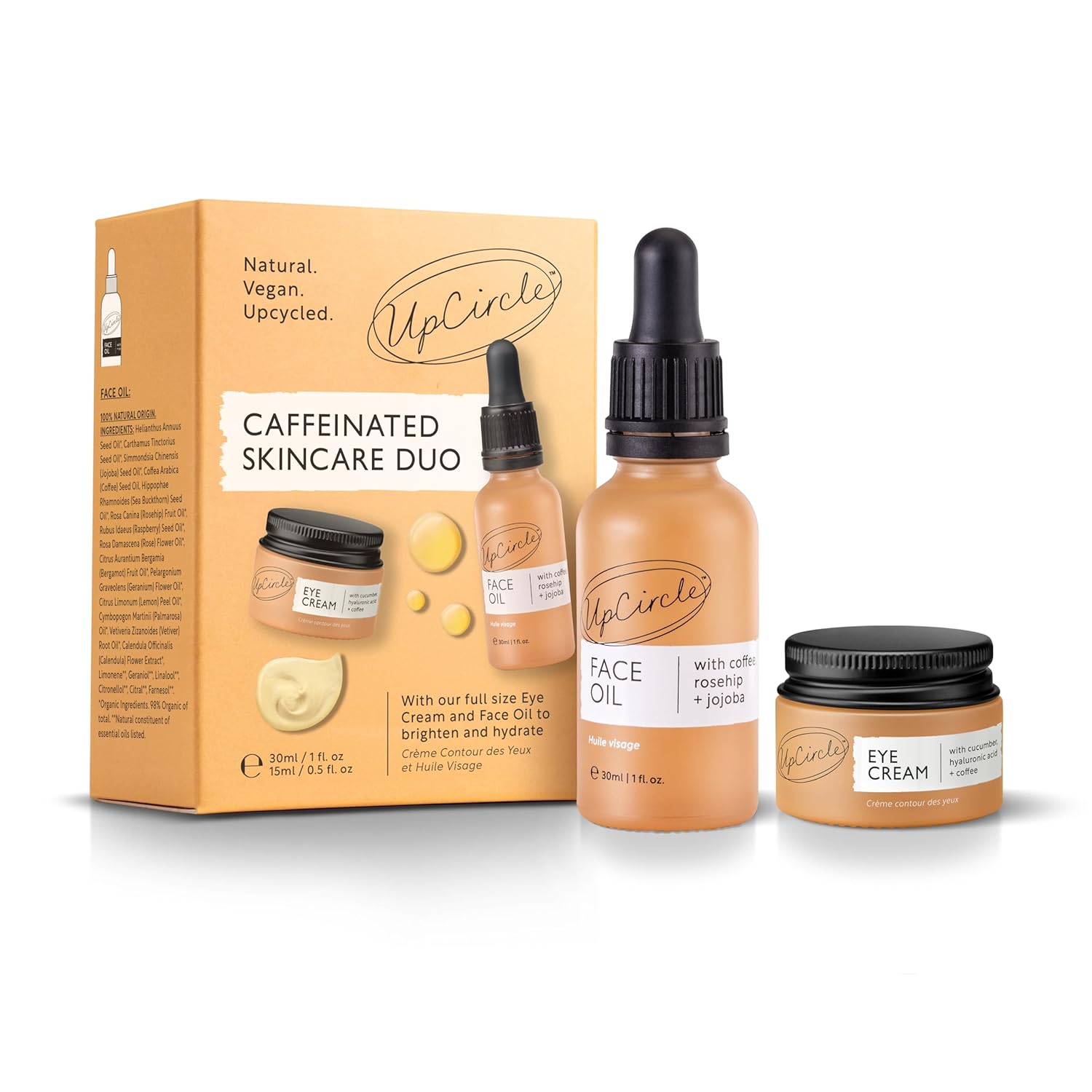 UpCircle Caffeinated Duo | Eye Cream + Face Oil Set