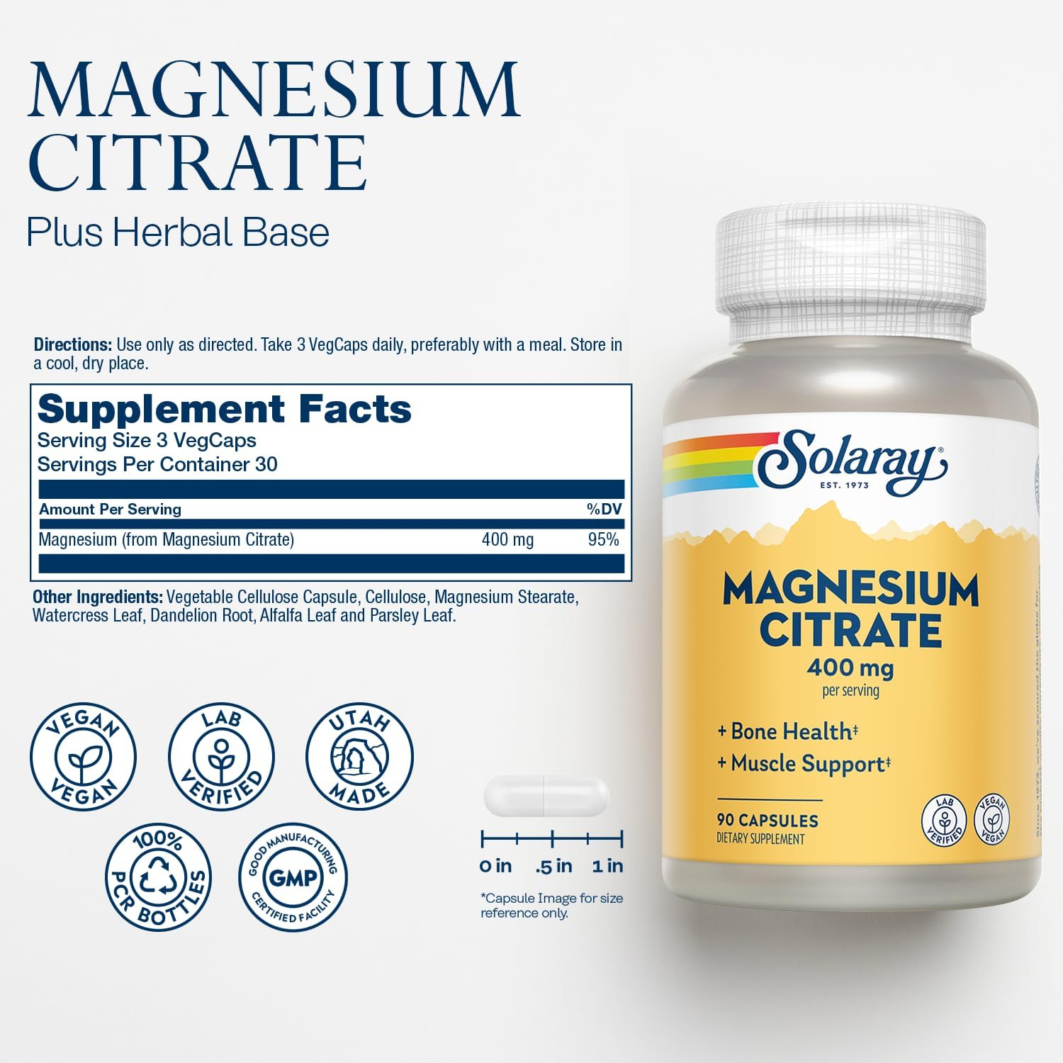 Solaray Magnesium Citrate 400mg