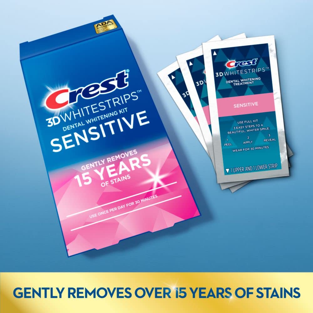 Crest 3D Whitestrips Sensitive At-Home Teeth Whitening Kit