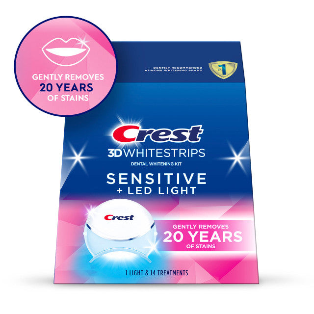 Crest Crest 3DWhitestrips Sensitive + LED Light Teeth Whitening Kit, 14 Treatments
