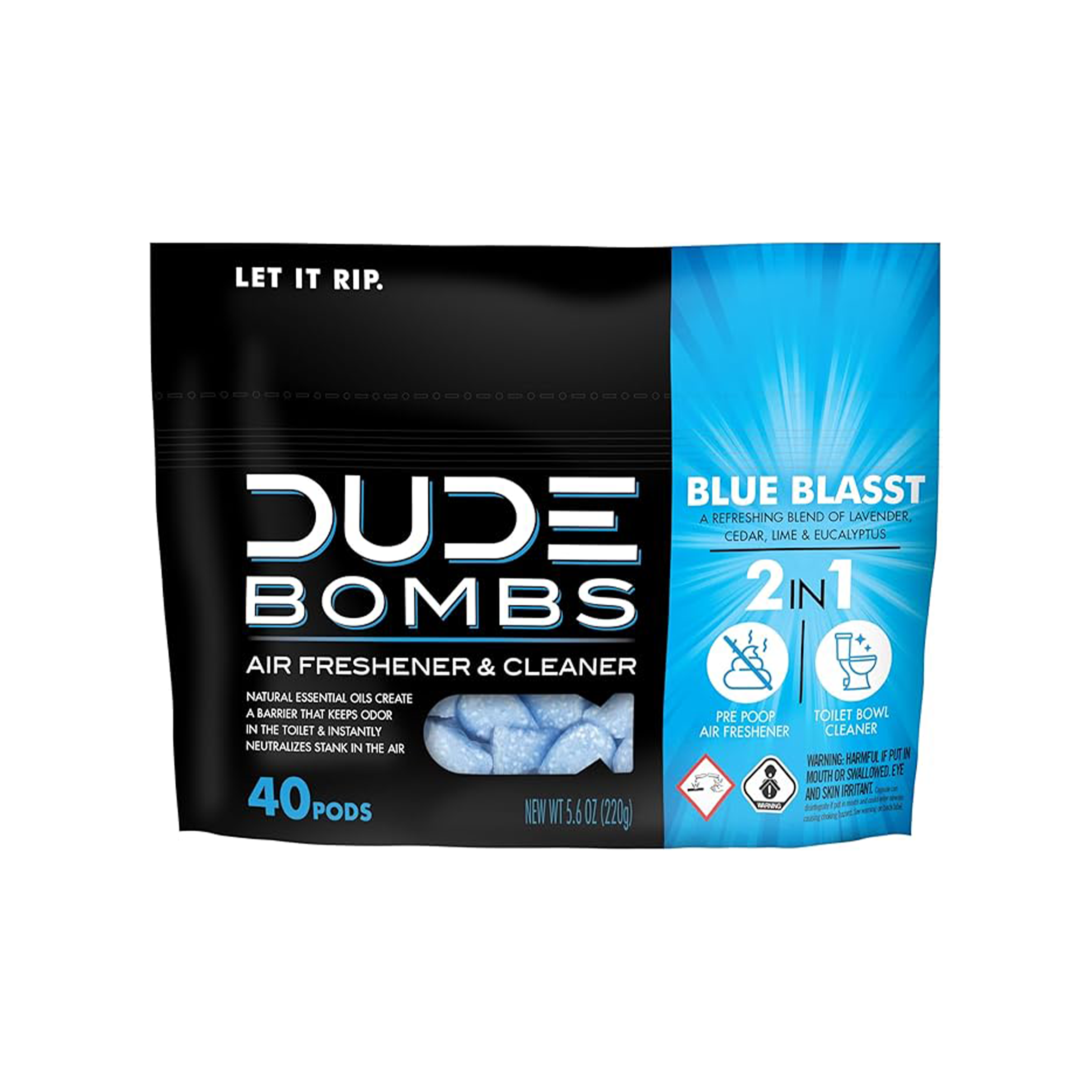 DUDE Bombs Toilet Stank Eliminator - 1 Pack, 40 Pods
