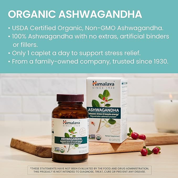 Himalaya Organic Ashwagandha, 60 Day Supply