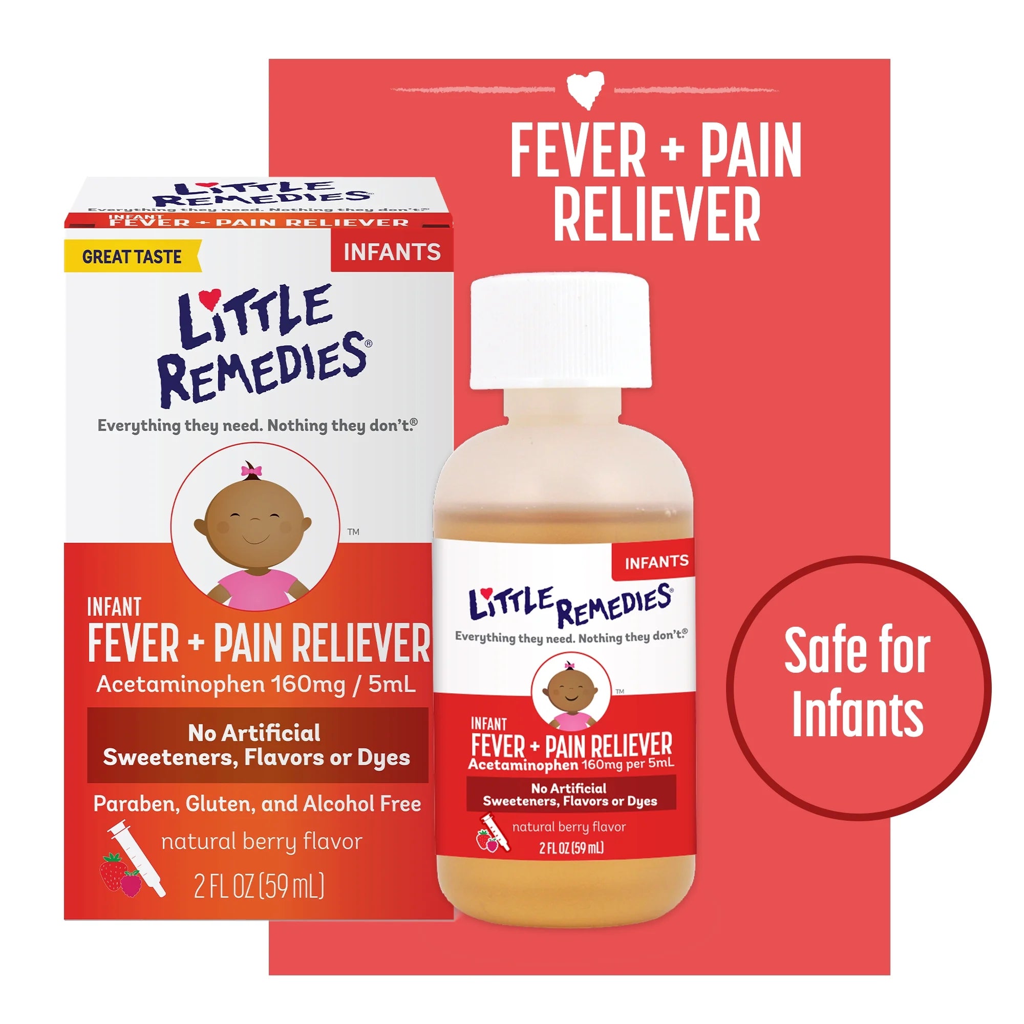 Little Remedies Infant Fever & Pain Reliever  Natural Berry Flavor 