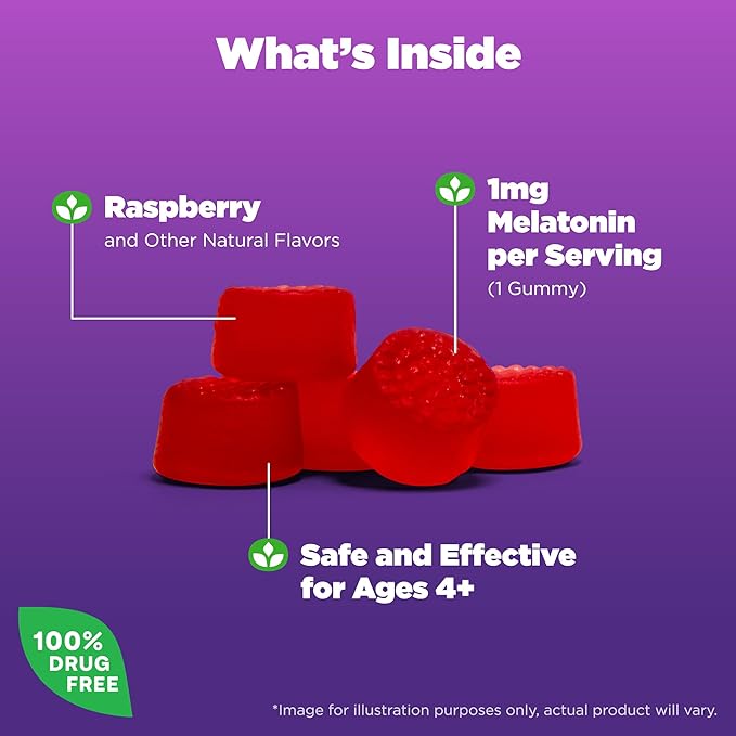Natrol Kids Kids Melatonin 1 mg, Dietary Supplement for Restful Sleep, Melatonin Gummies for Kids
