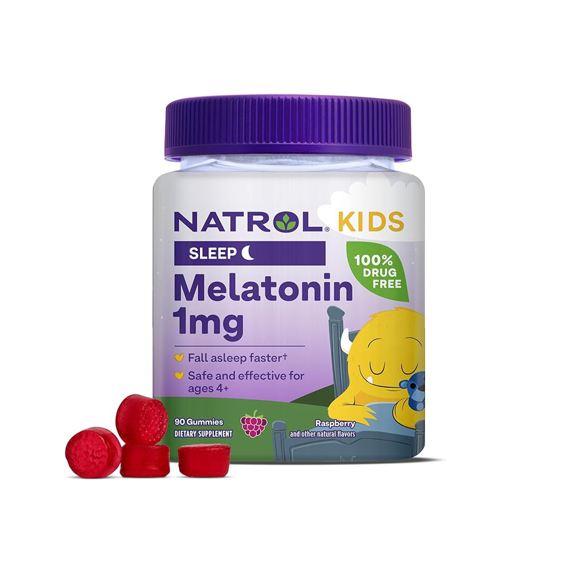 Natrol Kids Kids Melatonin 1 mg, Dietary Supplement for Restful Sleep, Melatonin Gummies for Kids