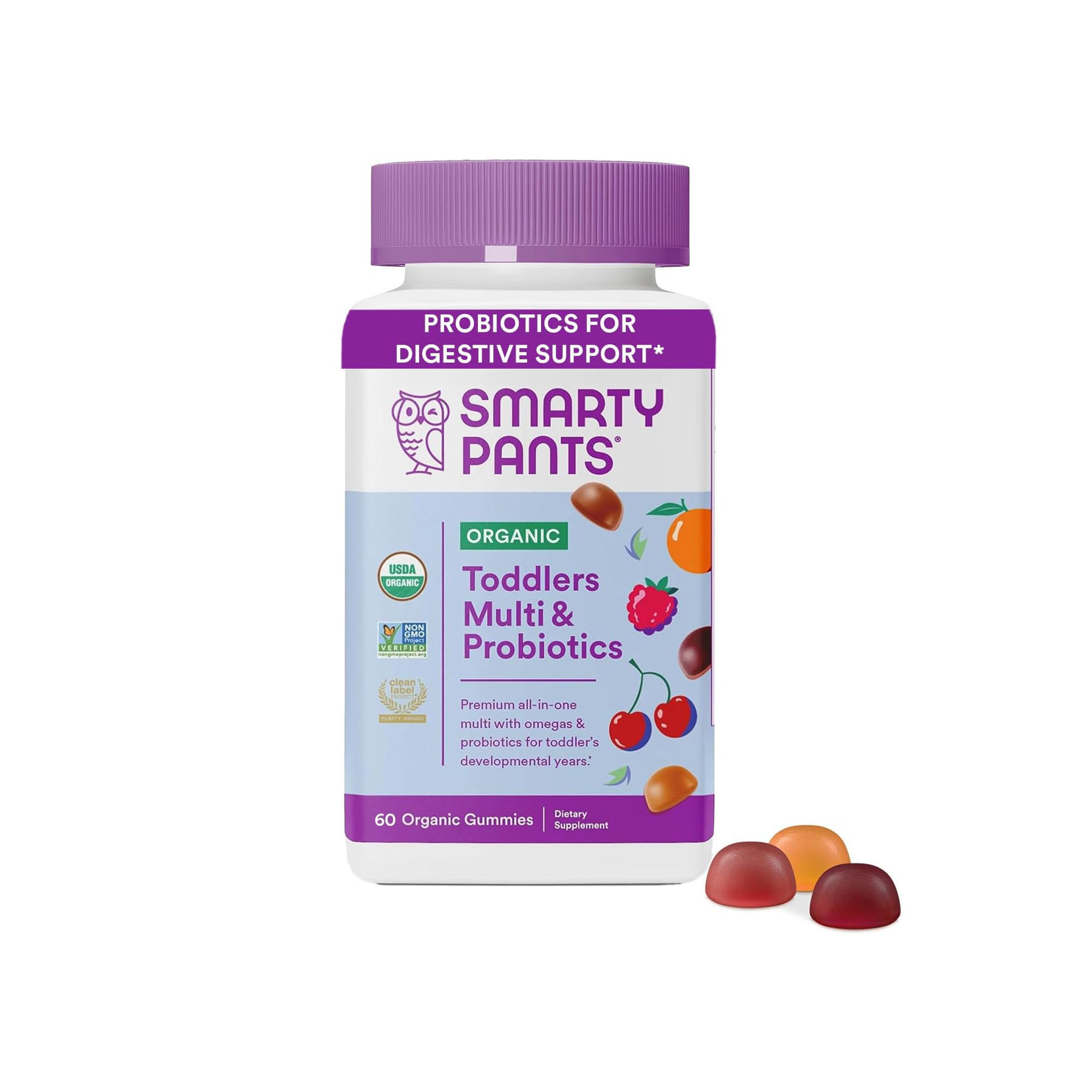 SmartyPants Organic Toddlers Multi & Probiotic Gummies
