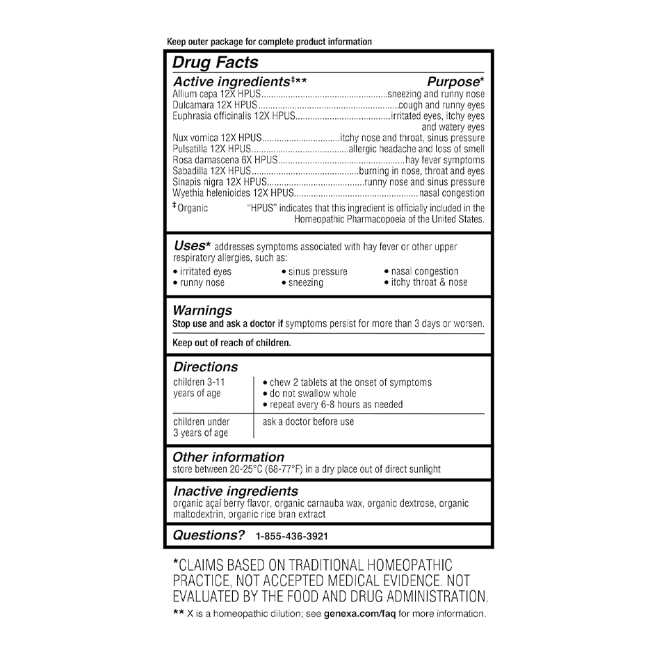 Genexa Kids' Allergy Care, Homeopathic Decongestant & Allergy Medicine Relief