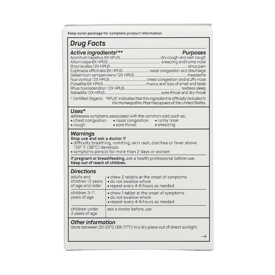 Genexa Cold Crush, Homeopathic Cough & Cold Relief for Adults