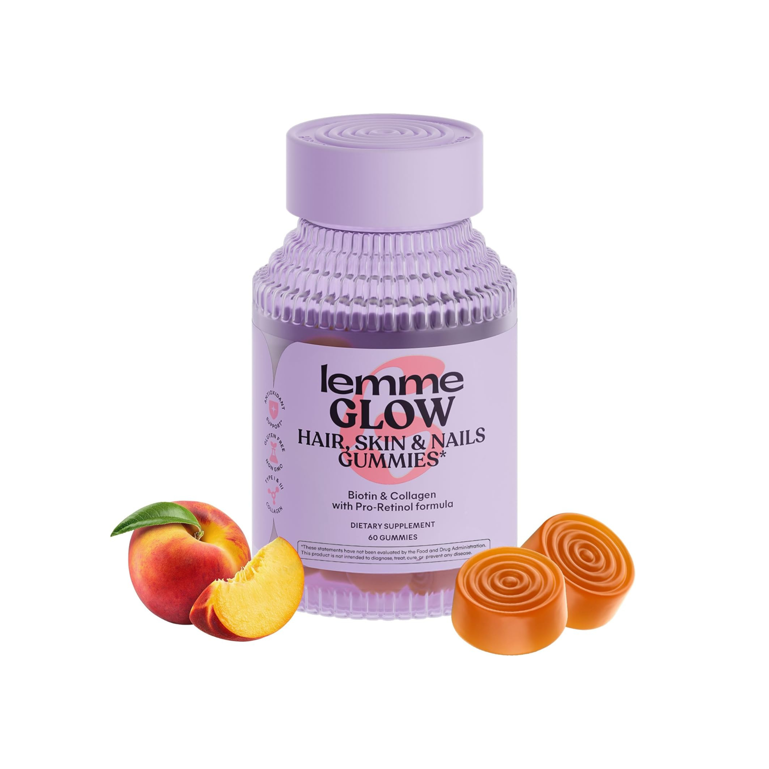 Lemme Glow Collagen Gummies for Hair, Skin, & Nails